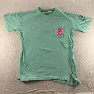 Three Square Alabama Crimson Tide Shirt Women Medium Mint Green Pocket Bright